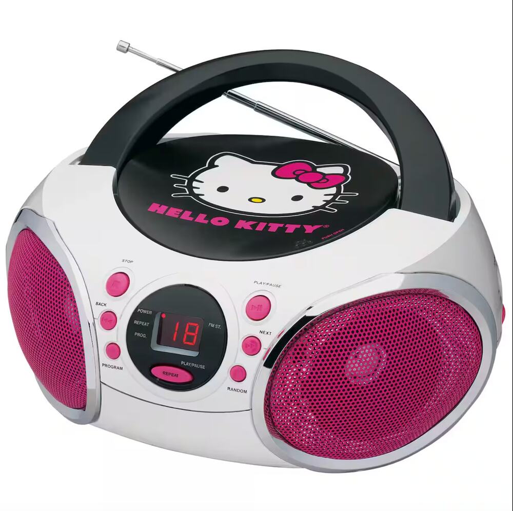 Hello Kitty Sanrio Portable Stereo CD Boombox with AM/FM Radio Y2K